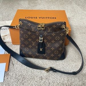 Louis Vuitton Monogram Canvas Crossbody Bag in Brown and Black